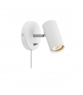Lampada da parete con luce da lettura Costilla Metallo bianco 1 lampadina 14cm