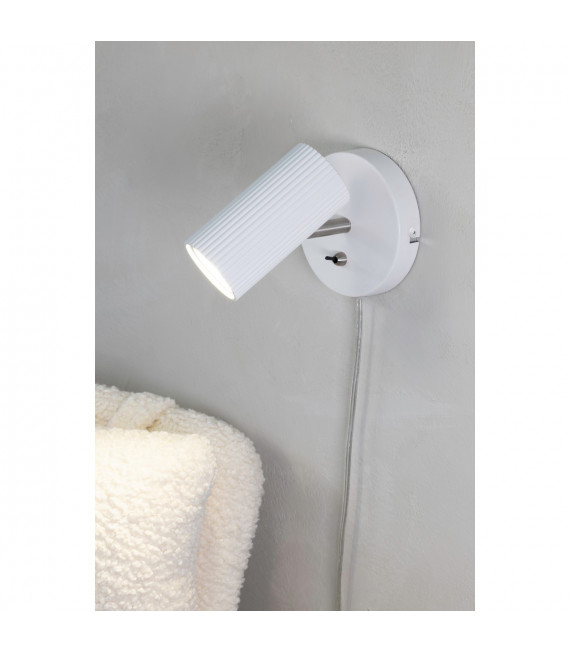 Wandleuchte mit Leselicht Costilla Weißmetall 1 Glühbirne 14cm