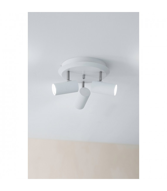 Spot Costilla Plafón Blanco metal 3 bombillas 18cm