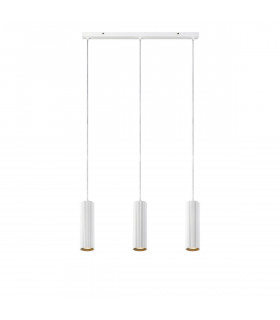 Costilla lámpara colgante Metal blanco 3 bombillas 1760cm