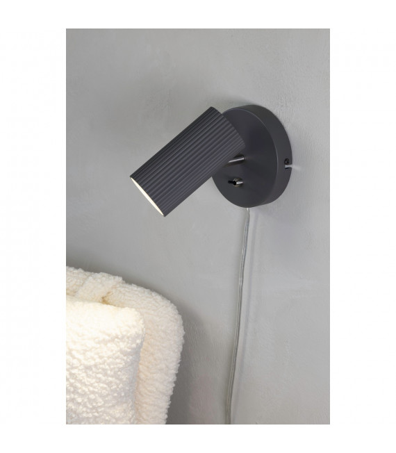 Applique avec liseuse Costilla Métal Gris 1 ampoule 14cm