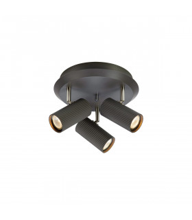 Costilla Gray Metal Spot Ceiling Light 3 bulbs 18cm