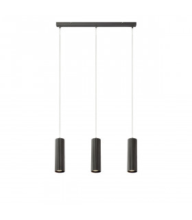 Suspension Costilla Métal Gris 3 ampoules 1760cm