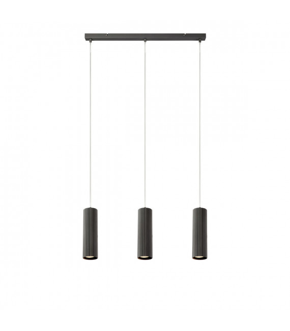 Costilla Gray Metal Pendant 3 bulbs 1760cm