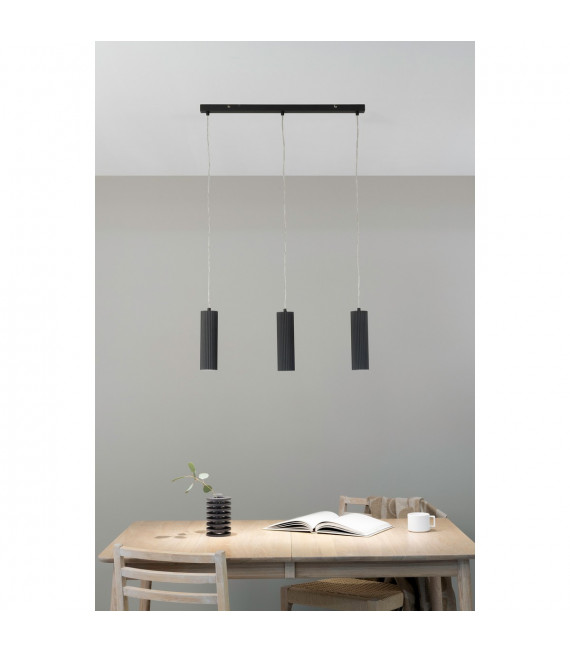 Costilla Gray Metal Pendant 3 bulbs 1760cm