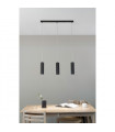 Suspension Costilla Métal Gris 3 ampoules 1760cm