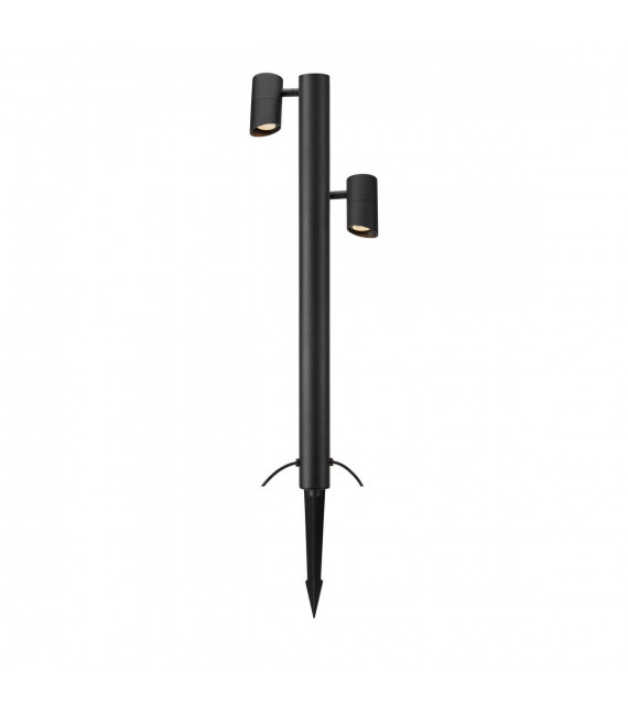 Estaca de Jardín Aluminio Negro 2 bombillas 80cm