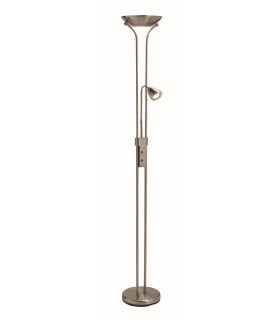 Lámpara de pie con luz de lectura Detroit Metal Acero 2 bombillas 180cm