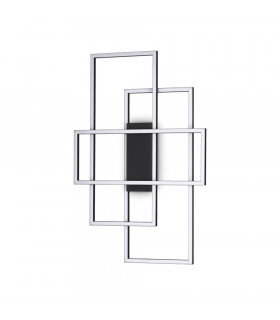 LED-Einbauwandleuchte Frame Metall, Kunststoff Schwarz 1 Glühbirne 6cm