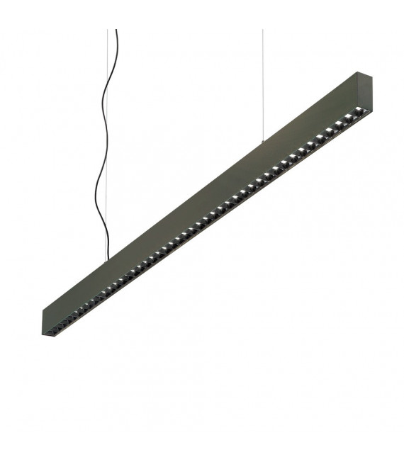 Lámpara colgante Office 1 bombilla Metal, aluminio Negro