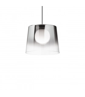 Lámpara colgante Fade 1 bombilla Vidrio, metal Cromo