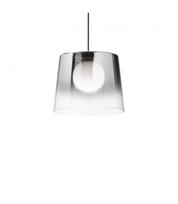 Suspension Fade 1 ampoule Verre,métal Chrome