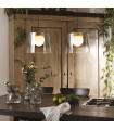 Fade pendant light 1 bulb Glass, metal Chrome