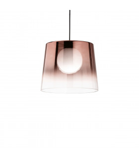 Lámpara colgante Fade 1 bombilla Vidrio, metal Negro