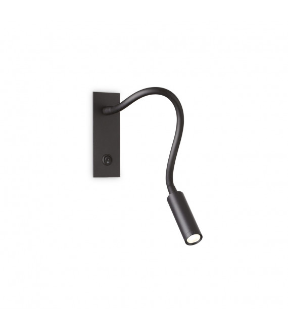 Lampada da parete con luce da lettura Io Metallo, alluminio nero 1 lampadina 12cm