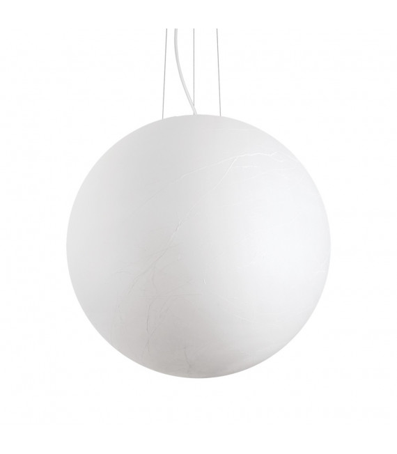 Carta lámpara colgante 1 bombilla Cristal, metal blanco