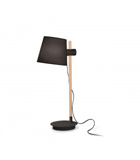 Lampada da tavolo Axel Wood, tessuto Nero 1 lampadina 66cm