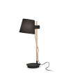 Table lamp Axel Wood, fabric Black 1 bulb 66cm