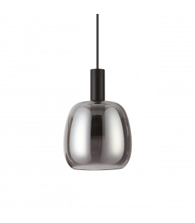 Coco-1 Lámpara colgante 1 bombilla Cristal, metal Negro