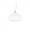 Suspension Plisse 1 ampoule Verre,métal Laiton