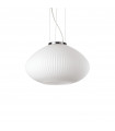 Suspension Plisse 1 ampoule Verre,métal Chrome