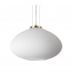 Plisse pendant lamp 1 bulb Glass, metal Brass