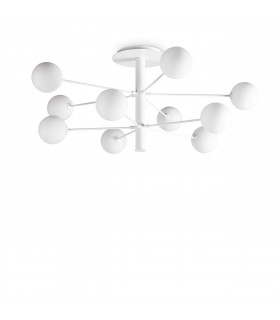 Plafoniera Cosmopolitan Vetro, metallo bianco 10 lampadine 53,5 cm
