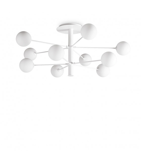 Plafoniera Cosmopolitan Vetro, metallo bianco 10 lampadine 53,5 cm