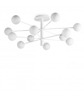 Plafonnier Cosmopolitan Verre,métal blanc 12 ampoules 53,5cm