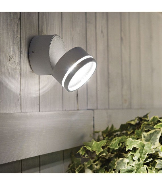 Faretto Omega 1 lampadina Vetro, metallo bianco