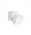 Spot Omega Verre,métal blanc 1 ampoule 9cm