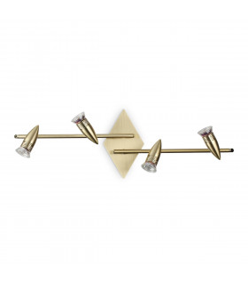 Barre de spots Alfa Métal Laiton 4 ampoules 16cm