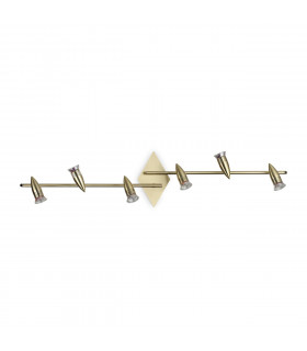 Barre de spots Alfa Métal Laiton 6 ampoules 16cm