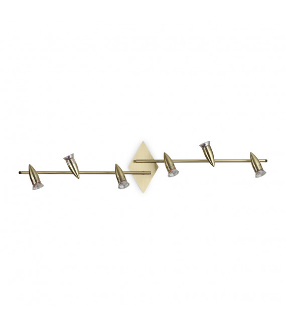 Barra faretto Alfa Metal Brass 6 lampadine 16cm