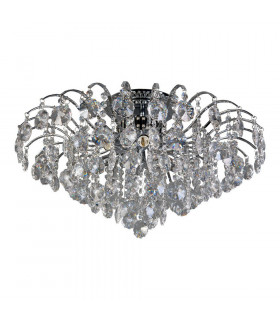 Plafonnier Design Firenza Métal Chrome 6 ampoules 35cm