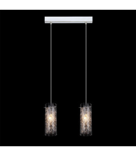 Suspension Ibiza Métal Chrome 2 ampoules 26cm