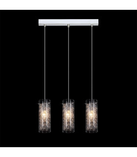 Lampada a sospensione Ibiza in metallo cromato 3 lampadine 26cm
