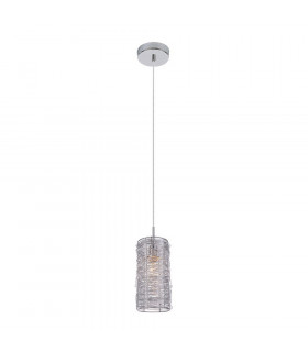 Ciondolo in metallo argentato Linton 1 lampadina 24cm
