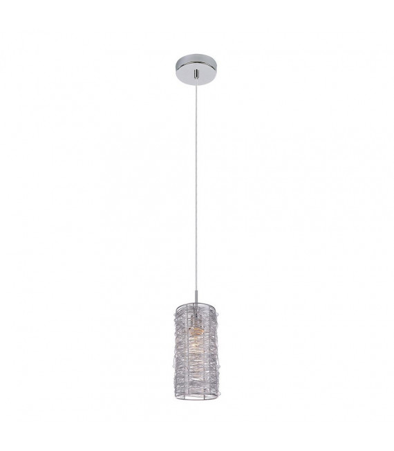 Linton Colgante de Metal Plateado 1 bombilla 24cm