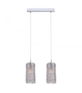 Suspension Linton Métal Argent 2 ampoules 24cm