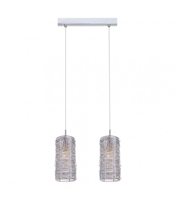 Linton Silver Metal pendant lamp 2 bulbs 24cm