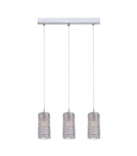 Suspension Linton Métal Argent 3 ampoules 24cm
