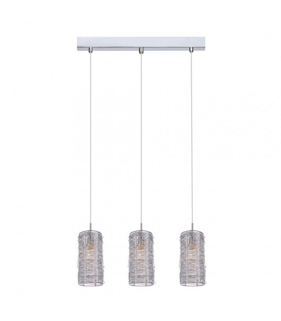 Suspension Linton Métal Argent 3 ampoules 24cm
