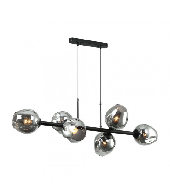 Borgo Black Steel Pendant 6 bulbs 97cm