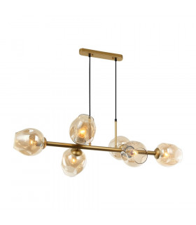 Ciondolo Borgo Golden Steel 6 lampadine 97cm