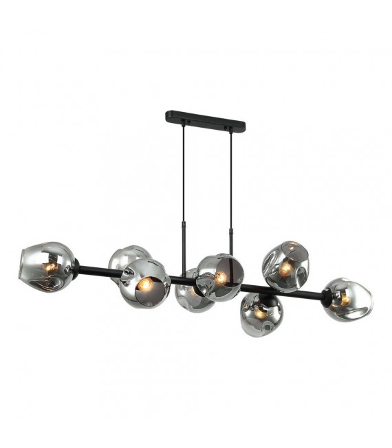 Borgo Black Steel Colgante 8 bombillas 112cm