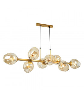 Borgo Golden Steel Pendelleuchte 8 Glühbirnen 112cm