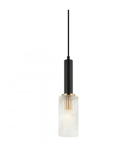 Suspension design Perola Acier Noir 1 ampoule 112cm