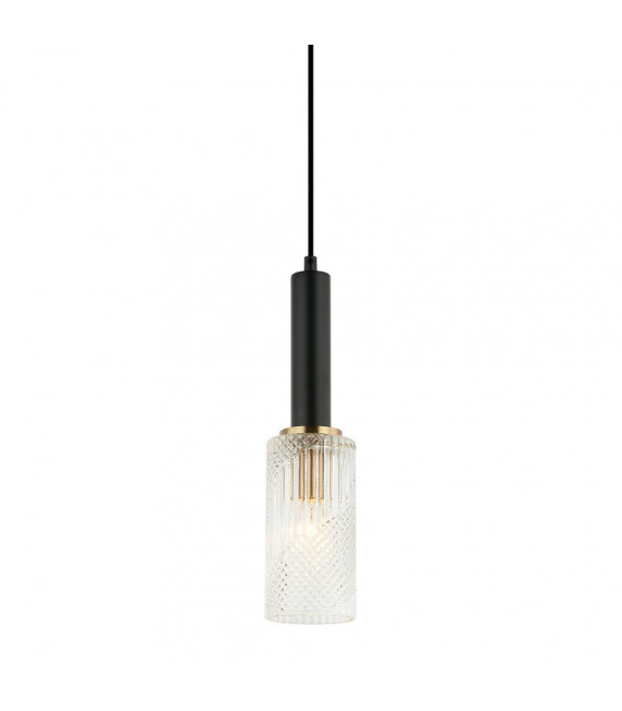 Suspension design Perola Acier Noir 1 ampoule 112cm
