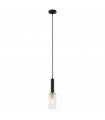 Suspension design Perola Acier Noir 1 ampoule 112cm